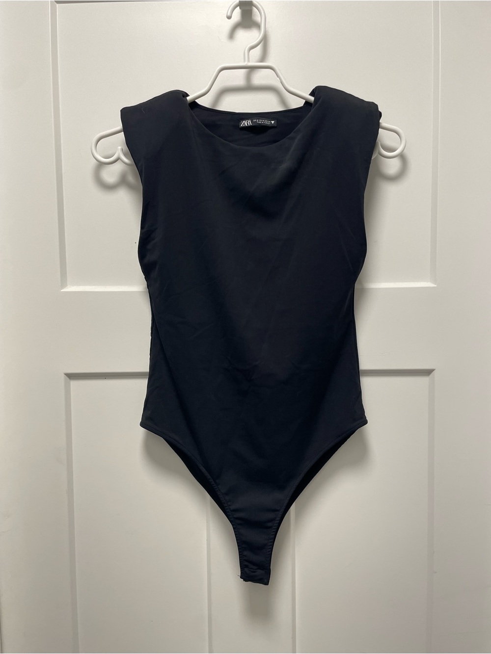 Zara Black Sleeveless Shoulderpad One-Piece